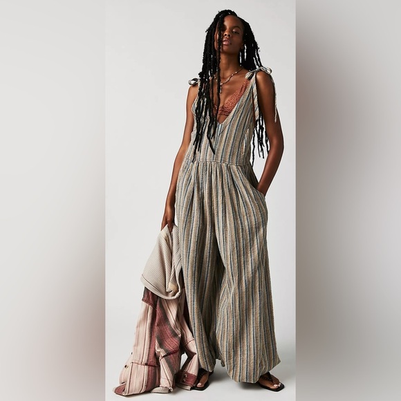 Free People Pants - Free People ‘These Days’ Multicolored Striped Jumpsuit Size S/M $148